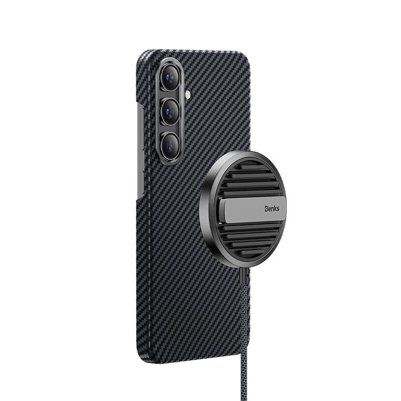 Galaxy S24 Kılıf Magsafe Özellikli Karbon Fiber Benks Essential Hybrid ArmorAir 600D Kevlar Kapak