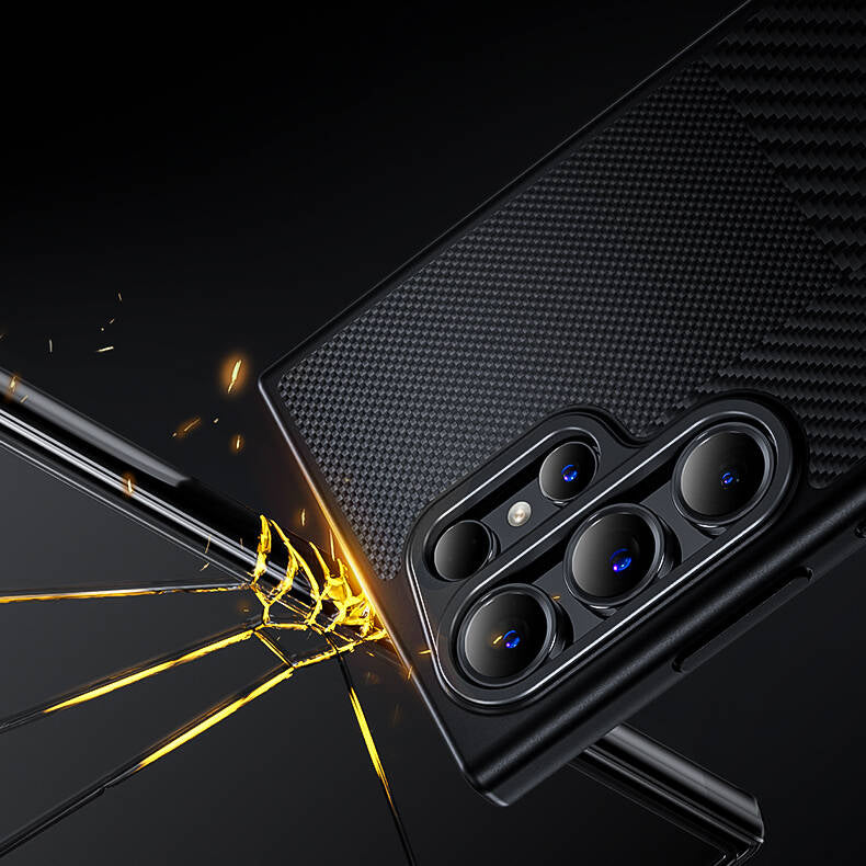 Galaxy S24 Kılıf Magsafe Şarj Özellikli Karbon Fiber Benks Montage ArmorPro Kevlar Kapak