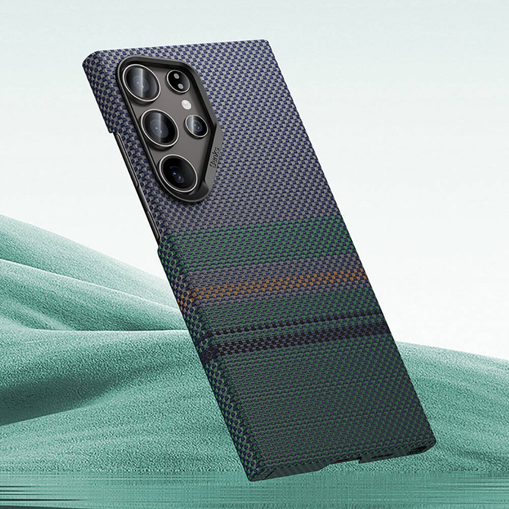 Galaxy S24 Ultra Kılıf Magsafe Şarj Özellikli Karbon Fiber Tasarımlı Benks Aurora ArmorAir Kevlar Kapak