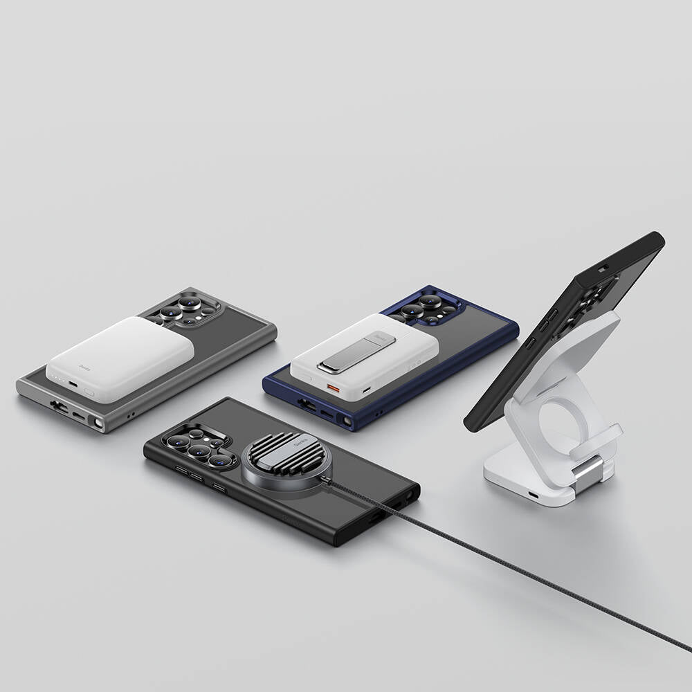 Galaxy S24 Ultra Kılıf Magsafe Şarj Özellikli Şeffaf Arka Yüzey Benks MagClap TPU Çerçeve Kapak