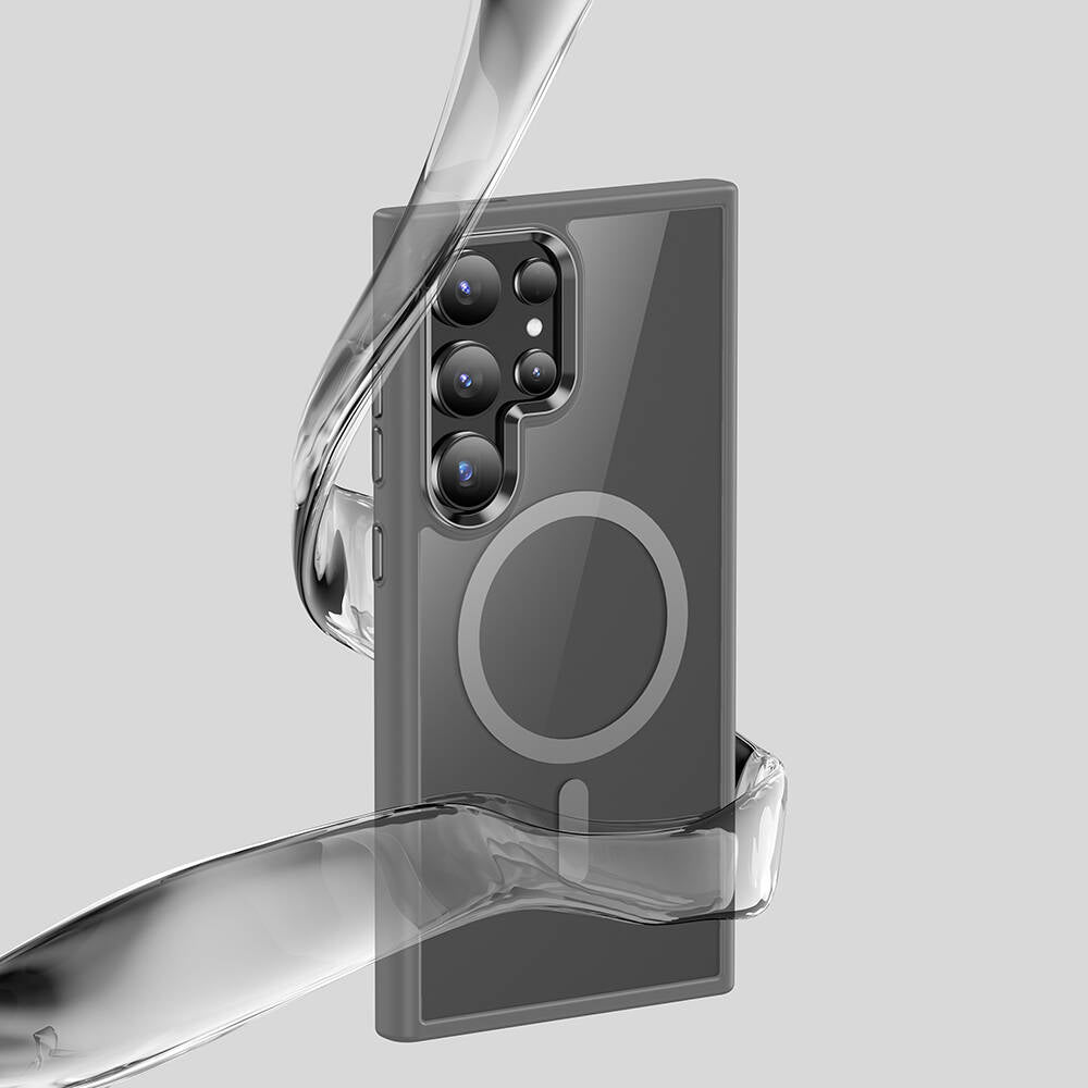 Galaxy S24 Ultra Kılıf Magsafe Şarj Özellikli Şeffaf Arka Yüzey Benks MagClap TPU Çerçeve Kapak