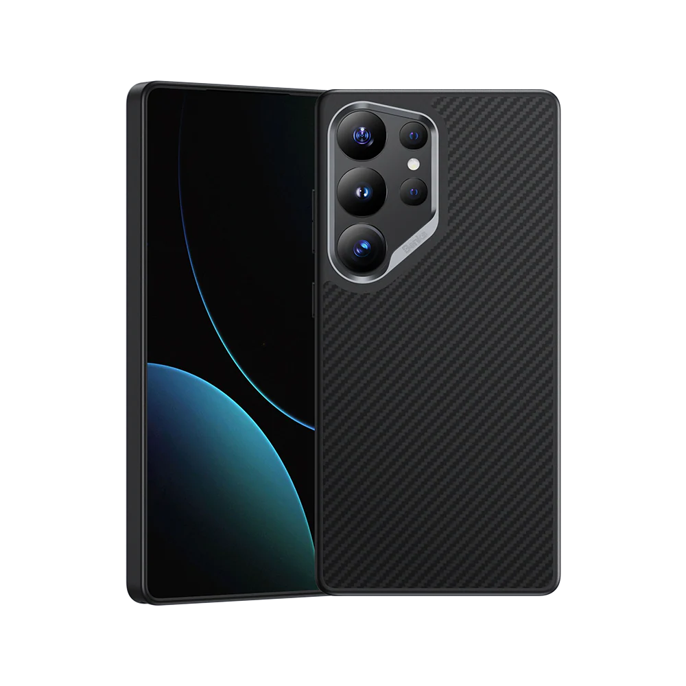 Galaxy S25 Ultra Kılıf Karbon Fiber Magsafe Şarj Özellikli Benks Hybrid ArmorPro 600D Kevlar Kapak
