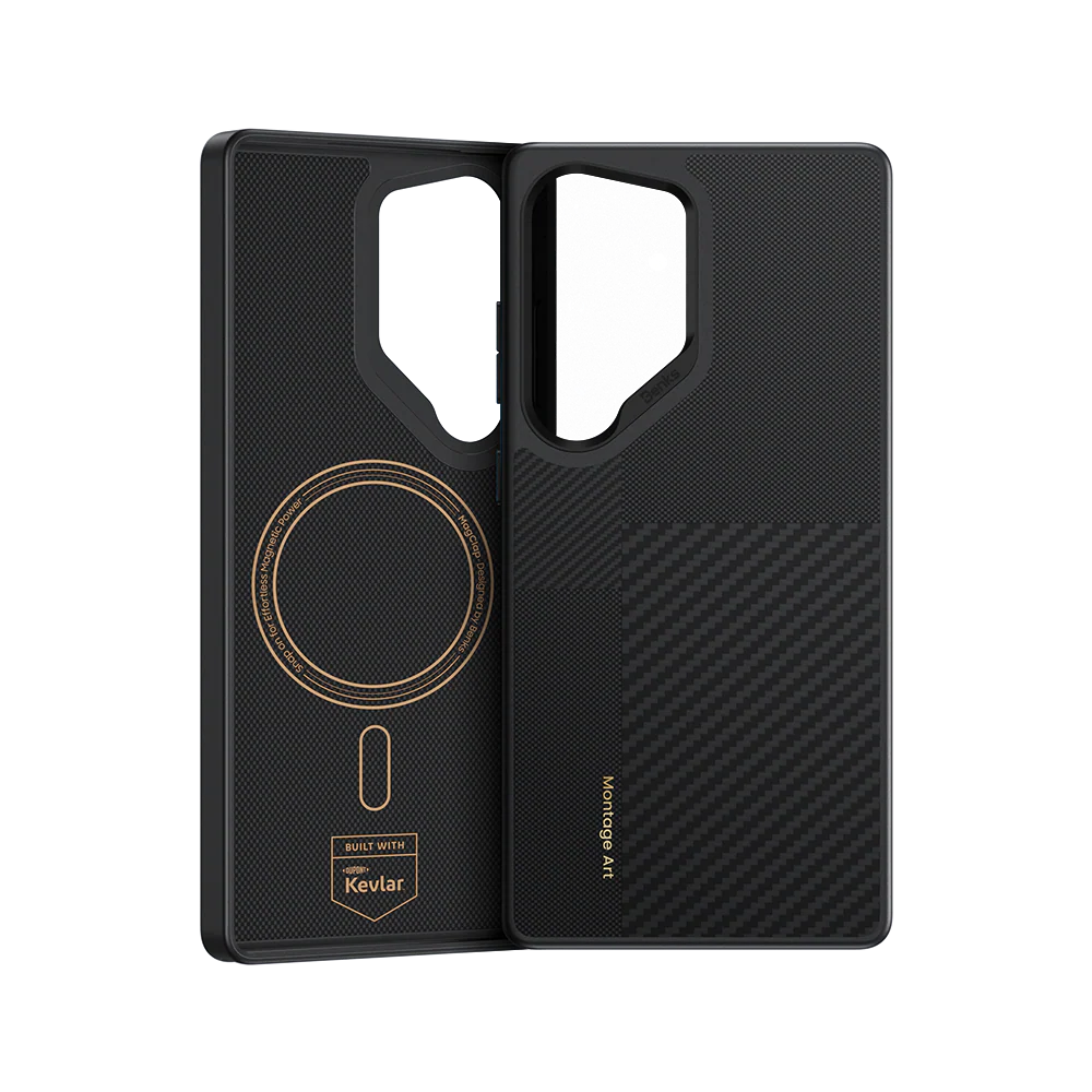 Galaxy S25 Ultra Kılıf Magsafe Şarj Özellikli Karbon Fiber Benks Montage ArmorPro Kevlar Kapak