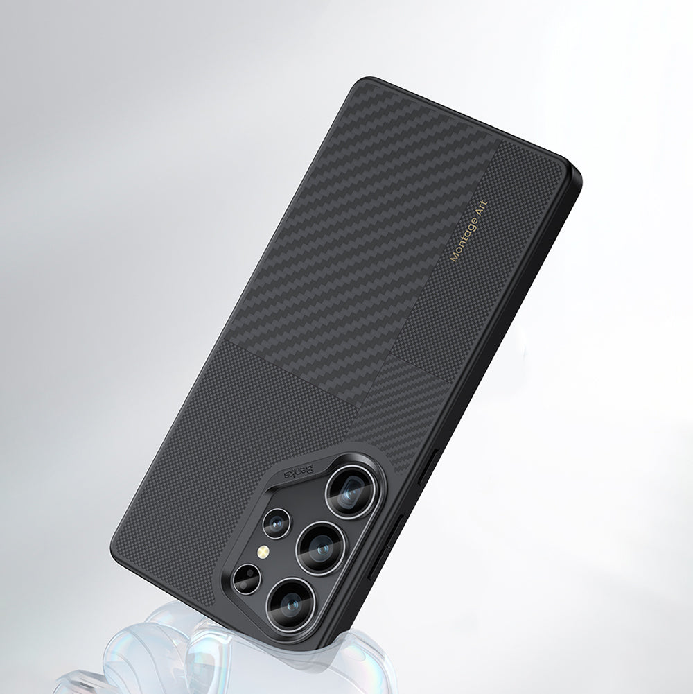 Galaxy S25 Ultra Kılıf Magsafe Şarj Özellikli Karbon Fiber Benks Montage ArmorPro Kevlar Kapak