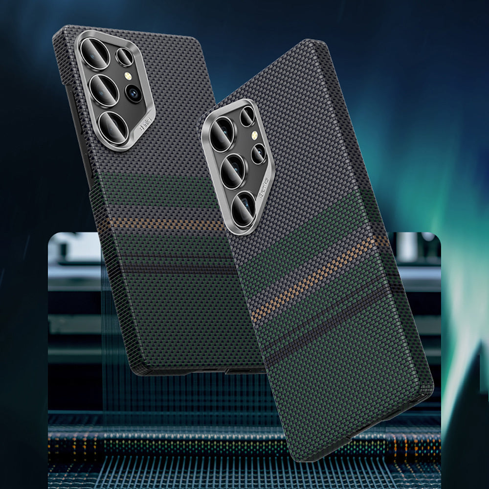 Galaxy S25 Ultra Kılıf Magsafe Şarj Özellikli Karbon Fiber Tasarımlı Benks Aurora ArmorAir Kevlar Kapak