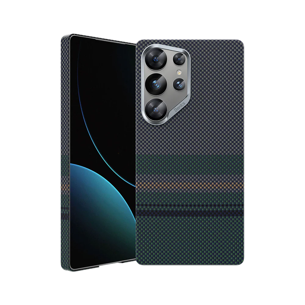 Galaxy S25 Ultra Kılıf Magsafe Şarj Özellikli Karbon Fiber Tasarımlı Benks Aurora ArmorAir Kevlar Kapak