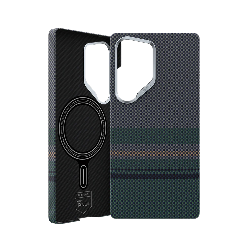 Galaxy S25 Ultra Kılıf Magsafe Şarj Özellikli Karbon Fiber Tasarımlı Benks Aurora ArmorAir Kevlar Kapak