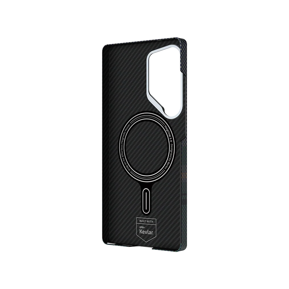 Galaxy S25 Ultra Kılıf Magsafe Şarj Özellikli Karbon Fiber Tasarımlı Benks Aurora ArmorAir Kevlar Kapak