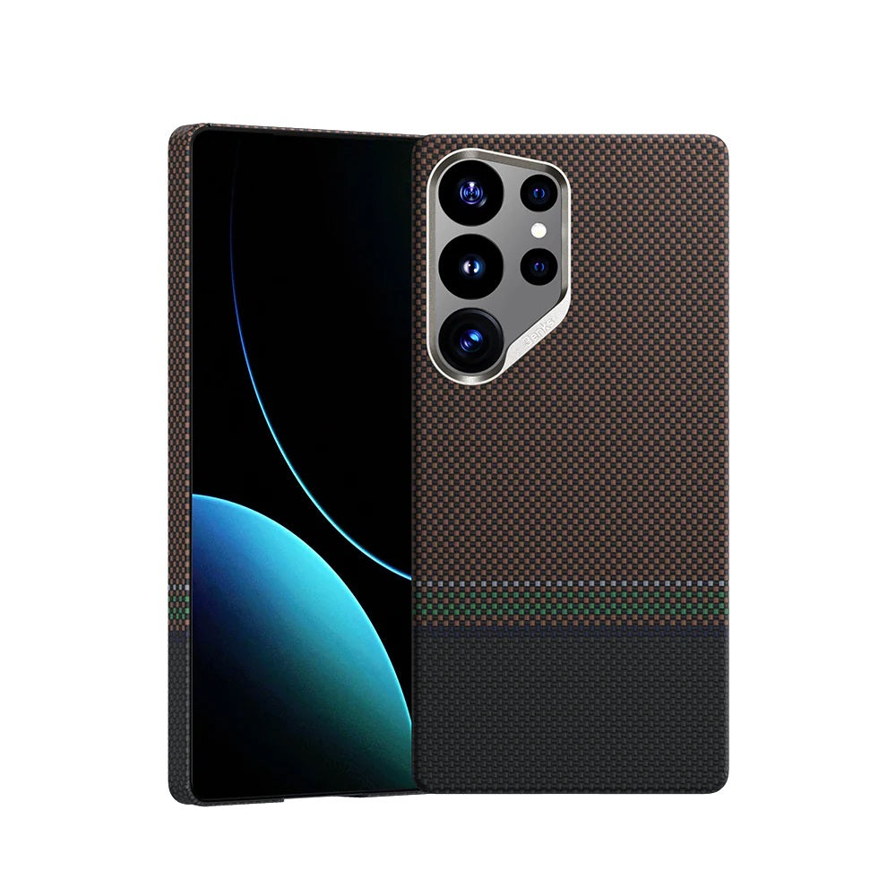 Galaxy S25 Ultra Kılıf Magsafe Şarj Özellikli Karbon Fiber Tasarımlı Benks Prestige ArmorAir Kevlar Kapak