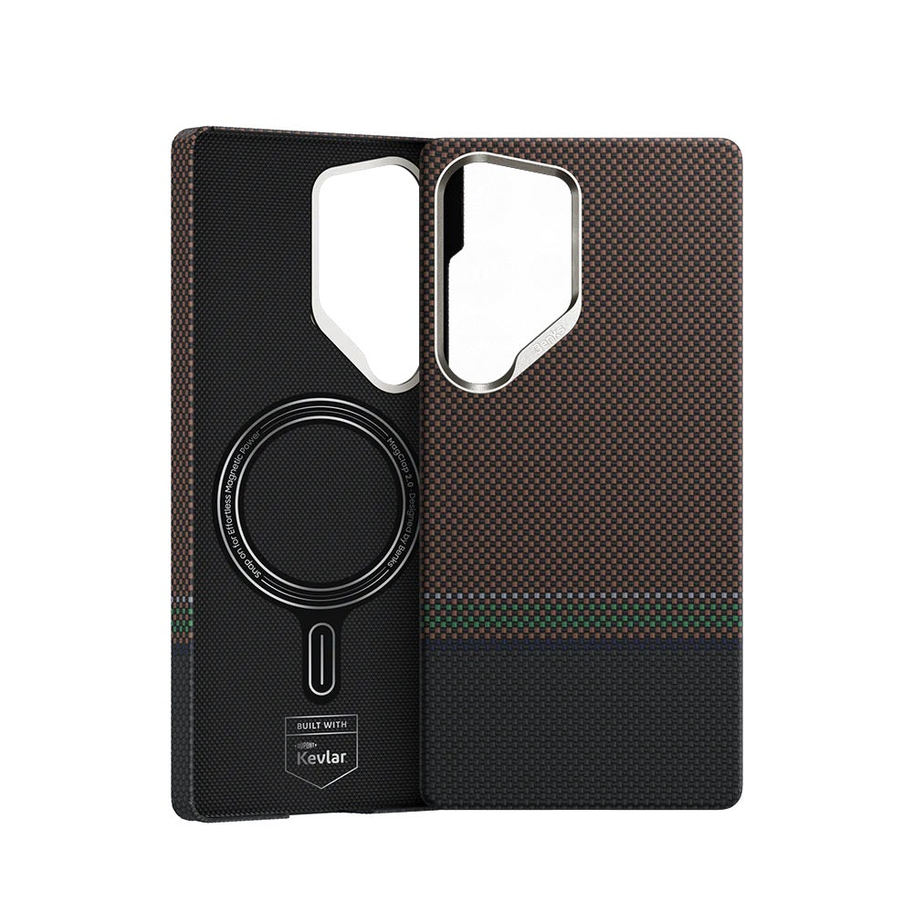Galaxy S25 Ultra Kılıf Magsafe Şarj Özellikli Karbon Fiber Tasarımlı Benks Prestige ArmorAir Kevlar Kapak
