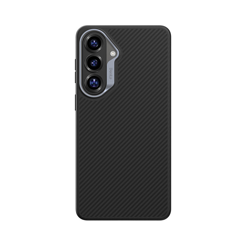 Galaxy S26 Kılıf Karbon Fiber M-safe Şarj Özellikli Benks Hybrid ArmorPro 600D Kevlar Kapak
