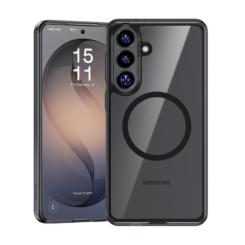 Galaxy S26 Plus Kılıf M-safe Şarj Özellikli Benks Crystal Serisi Şeffaf Kapak