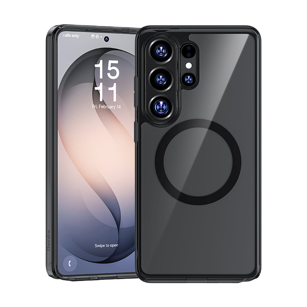 Galaxy S26 Ultra Kılıf M-safe Şarj Özellikli Benks Crystal Serisi Şeffaf Kapak