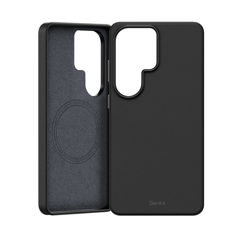 Galaxy S26 Ultra Kılıf M-safe Şarj Özellikli Çizilmeye Dayanıklı Benks VitaPro Serisi PU Deri Kapak