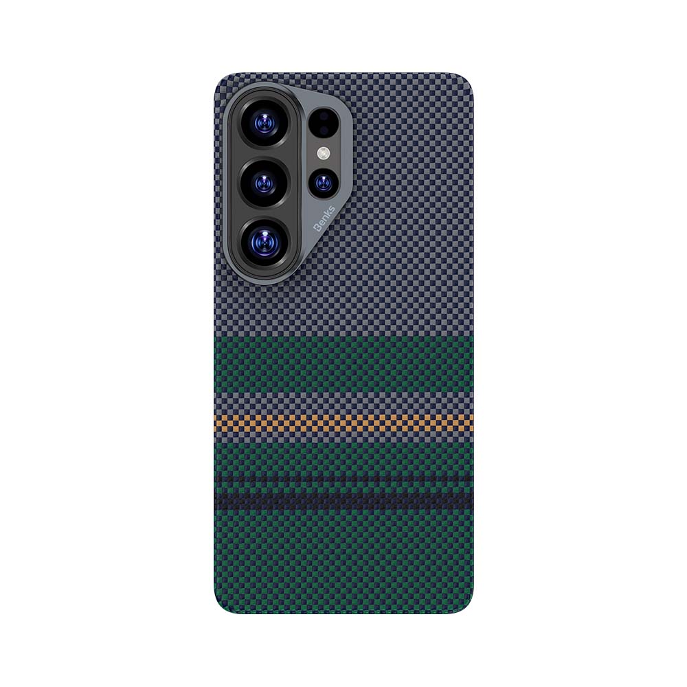 Galaxy S26 Ultra Kılıf M-safe Şarj Özellikli Karbon Fiber Tasarımlı Benks Aurora ArmorPro Kevlar Kapak