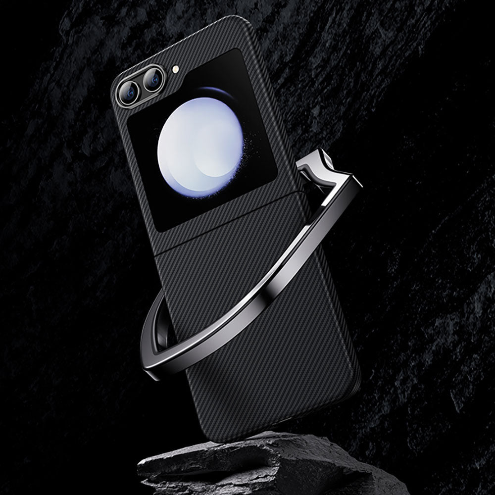 Galaxy Z Flip 5 Kılıf Karbon Fiber Benks Essential Hybrid ArmorAir 600D Kevlar Kapak