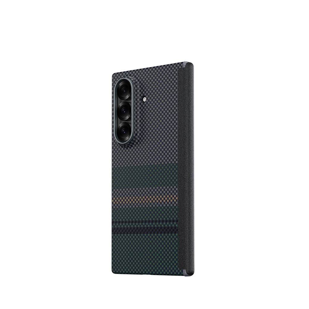 Galaxy Z Fold 7 Kılıf M-safe Şarj Özellikli Karbon Fiber Benks Aurora ArmorAir Kevlar Arka Kapak