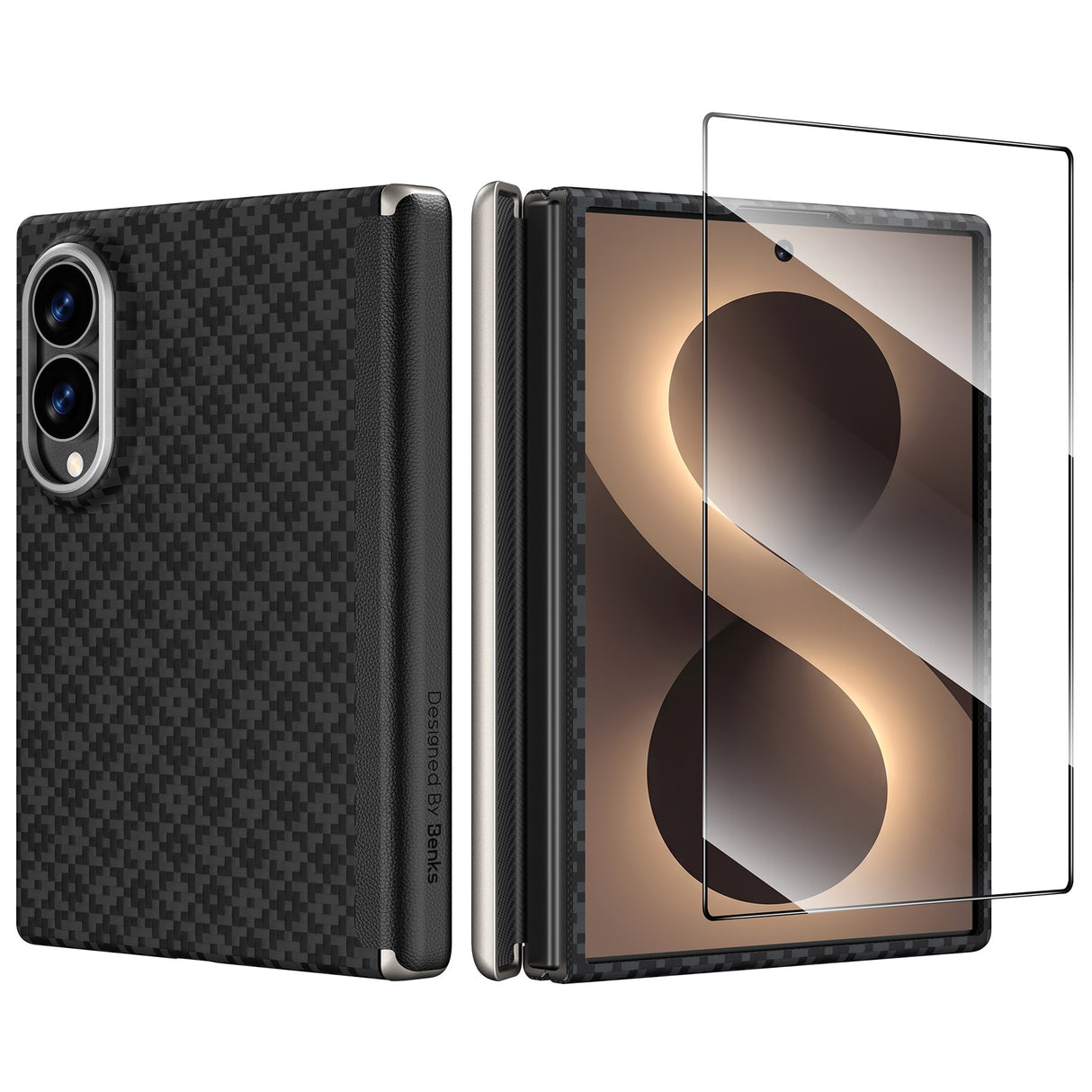 Galaxy Z Fold 8 Benks ArmorAir ArmorGrid Grand Combo Üçlü Aksesuar Seti (Ön Arka Kevlar Kapak + Ekran Koruyucu)