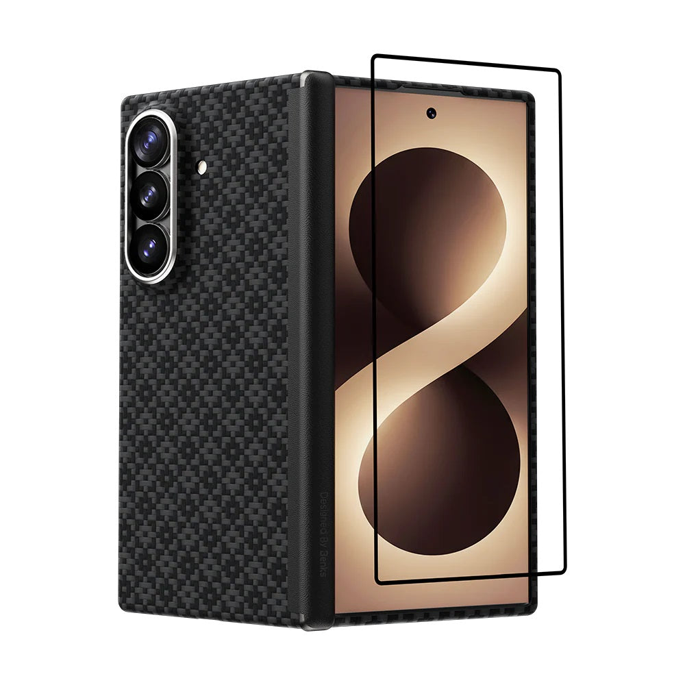 Galaxy Z Fold 8 Ultra Benks ArmorAir ArmorGrid Grand Combo Üçlü Aksesuar Seti (Ön Arka Kevlar Karbon Kapak + Ekran Koruyucu)