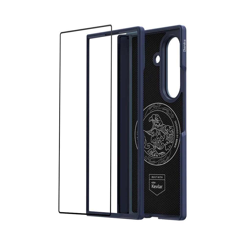 Galaxy Z Fold 8 Ultra Benks ArmorPro ArmorGrid Grand Combo Üçlü Aksesuar Seti (Ön Arka Kevlar Karbon Kapak + Ekran Koruyucu)