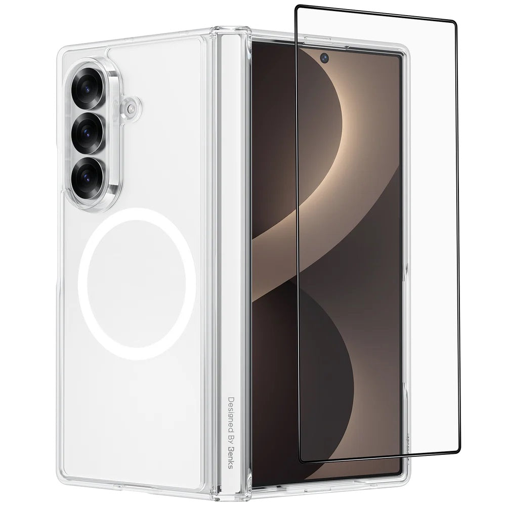 Galaxy Z Fold 8 Ultra Benks Crystal Grand Combo Üçlü Aksesuar Seti (Ön Arka Şeffaf Kapak + Ekran Koruyucu)