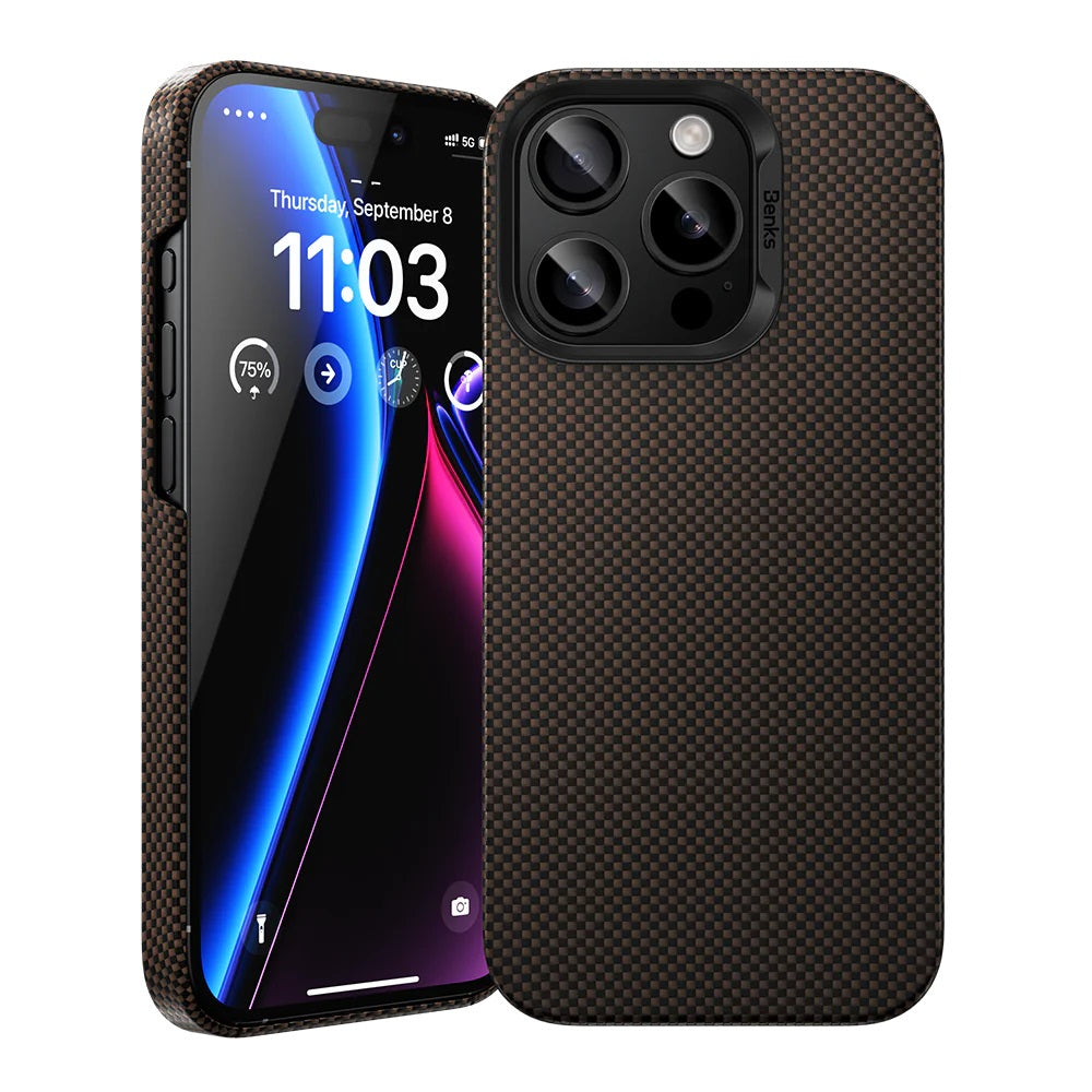 iPhone 15 Pro Max Kılıf Magsafe Şarj Özellikli Benks ArmorTint Serisi ArmorAir Kevlar Kapak