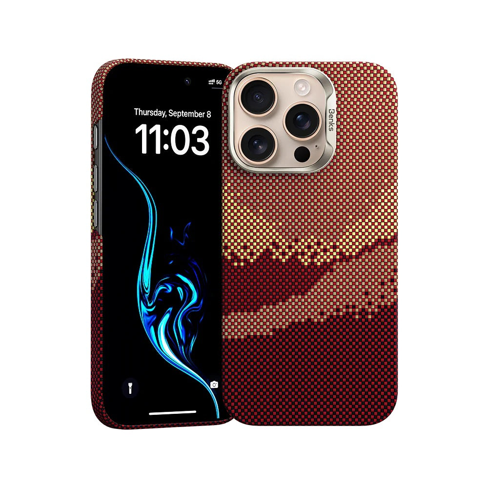 iPhone 16 Pro Kılıf Magsafe Şarj Özellikli Benks GoldenTide ArmorAir Kevlar Kapak