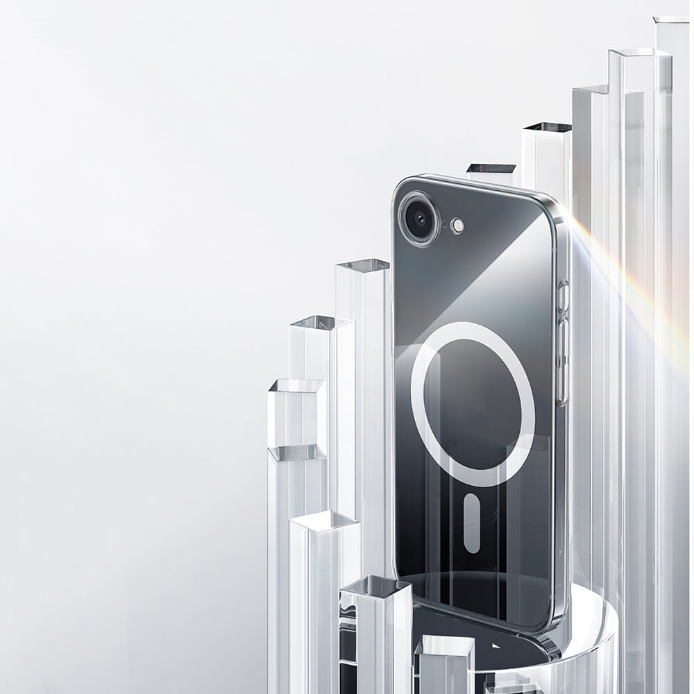 iPhone 16E uyumlu Kılıf M-safe Şarj Özellikli Benks Crystal Serisi Şeffaf Kapak