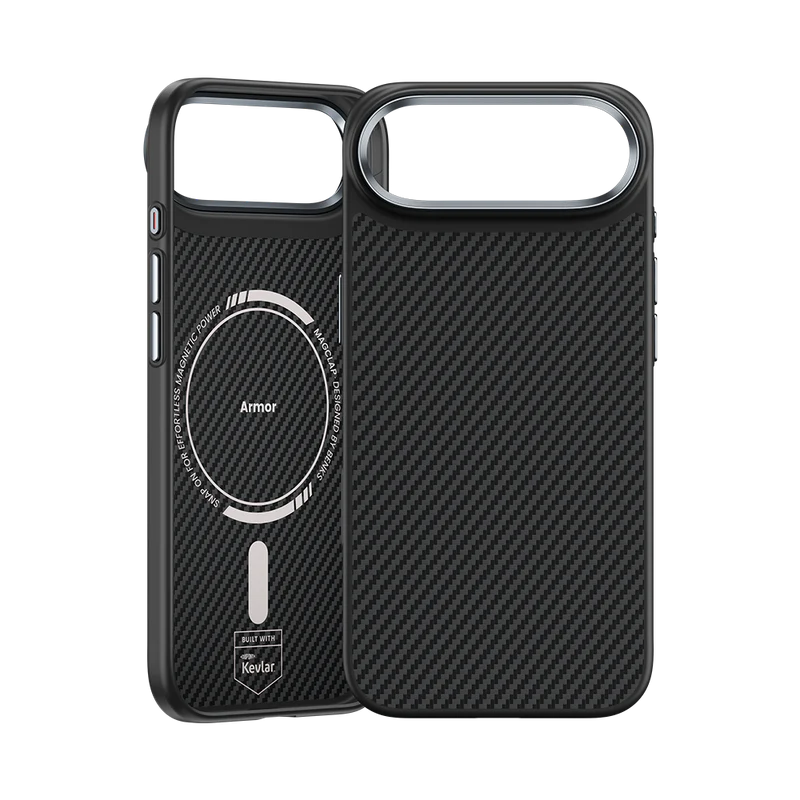 iPhone 17 Air Kılıf Karbon Fiber M-safe Şarj Özellikli Benks Hybrid ArmorPro 600D Kevlar Kapak