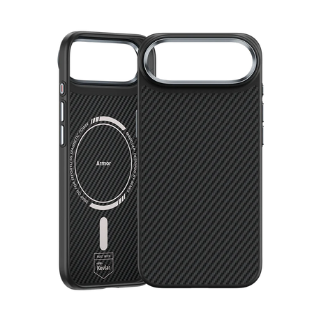 iPhone 17 Air Kılıf Karbon Fiber M-safe Şarj Özellikli Benks Hybrid ArmorPro 600D Kevlar Kapak