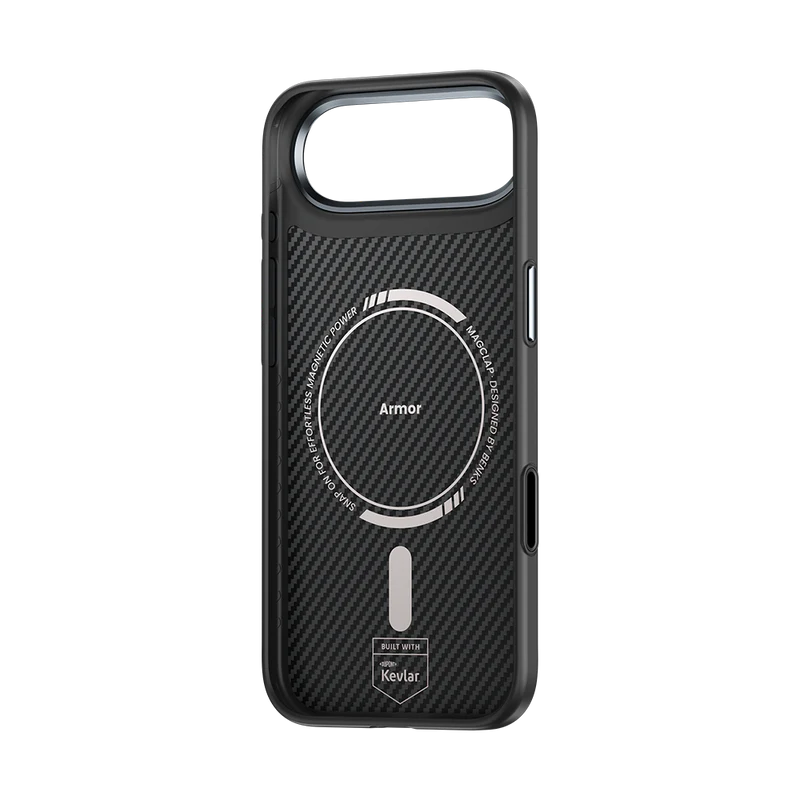 iPhone 17 Air Kılıf Karbon Fiber M-safe Şarj Özellikli Benks Hybrid ArmorPro 600D Kevlar Kapak