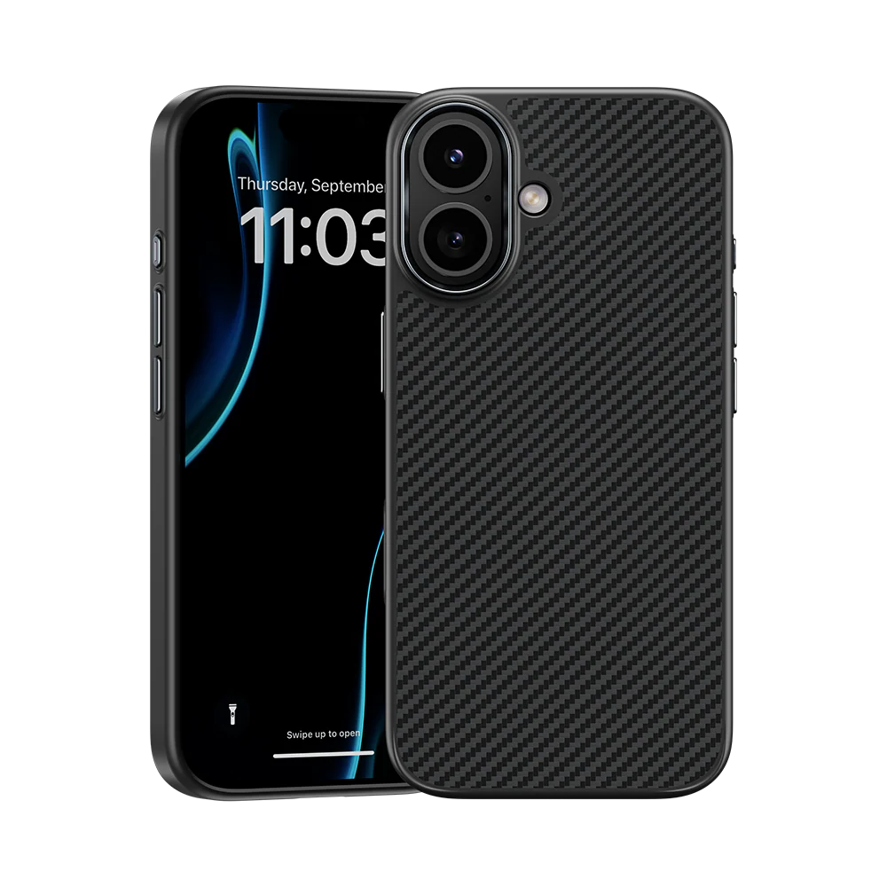 iPhone 17 Kılıf Karbon Fiber M-safe Şarj Özellikli Benks Hybrid ArmorPro 600D Kevlar Kapak