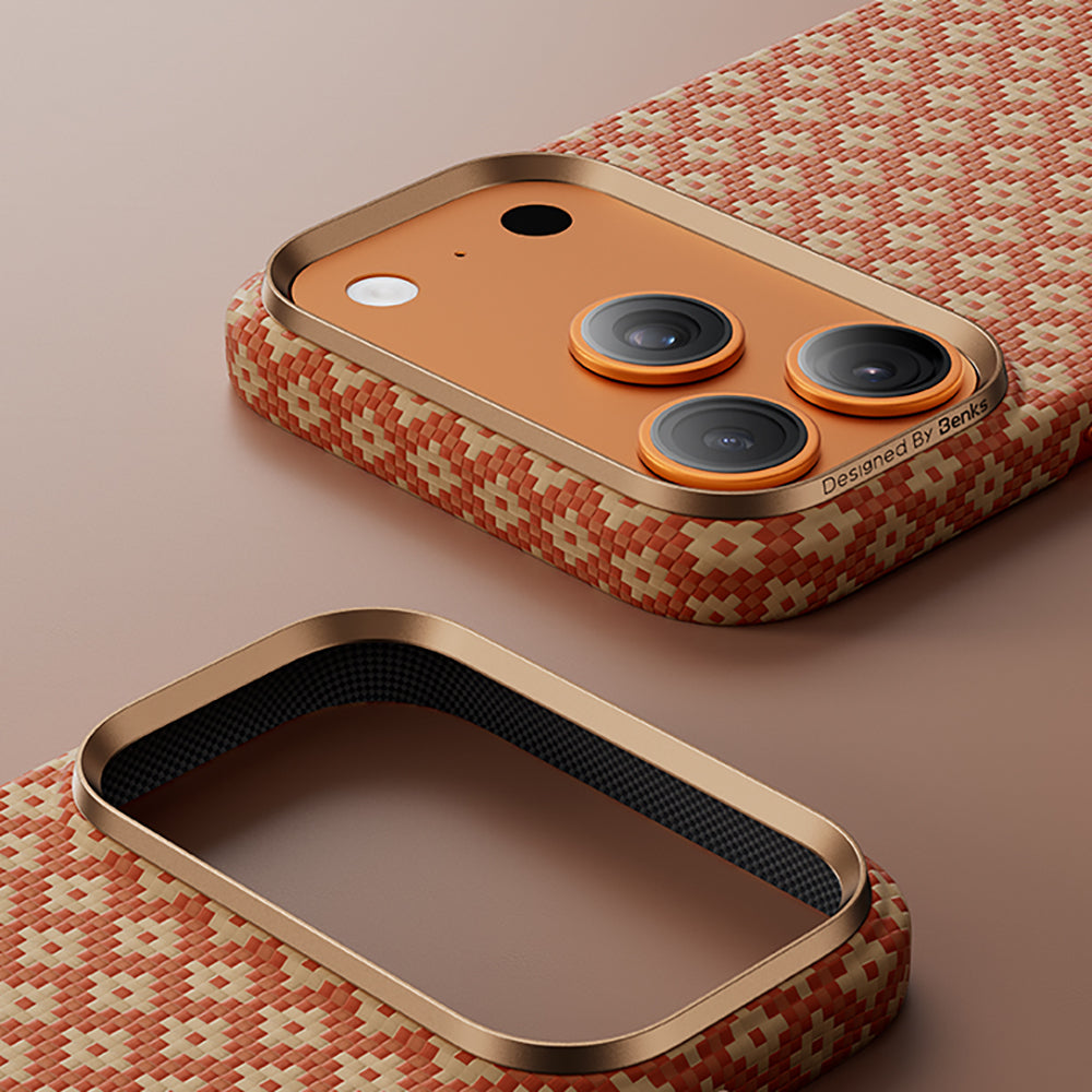 iPhone 17 Pro Max Kılıf M-Safe Şarj Özellikli Benks ArmorAir ArmorGrid Serisi Kevlar Kapak