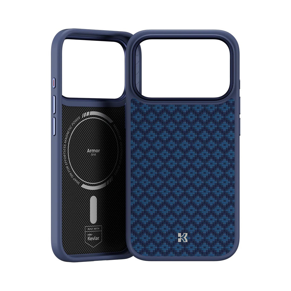 iPhone 17 Pro Max Kılıf M-Safe Şarj Özellikli Benks ArmorPro ArmorGrid Serisi Kevlar Kapak