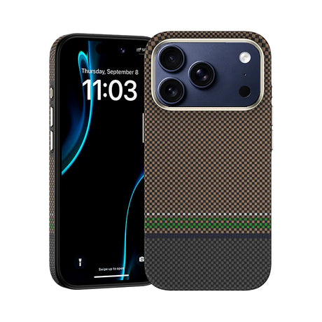 iPhone 17 Pro Max Kılıf M-safe Şarj Özellikli Karbon Fiber Tasarımlı Benks Prestige ArmorPro Kevlar Kapak