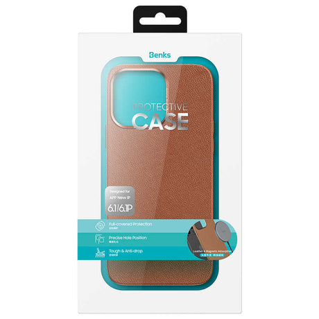 iPhone 13 Pro Kılıf Benks Magnetic Hakiki Deri Kılıf