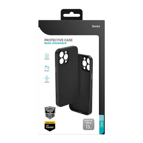 iPhone 13 Pro Max Kılıf Karbon Fiber Benks Hybrid Kevlar Kapak