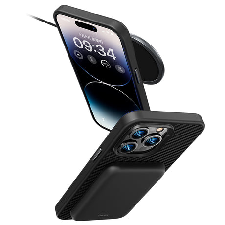 iPhone 14 Plus Kılıf Karbon Fiber Magsafe Şarj Özellikli Benks Hybrid ArmorPro 1500D Kevlar Kapak