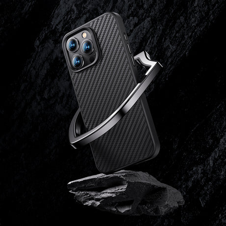 iPhone 14 Plus Kılıf Karbon Fiber Magsafe Şarj Özellikli Benks Hybrid ArmorPro 1500D Kevlar Kapak