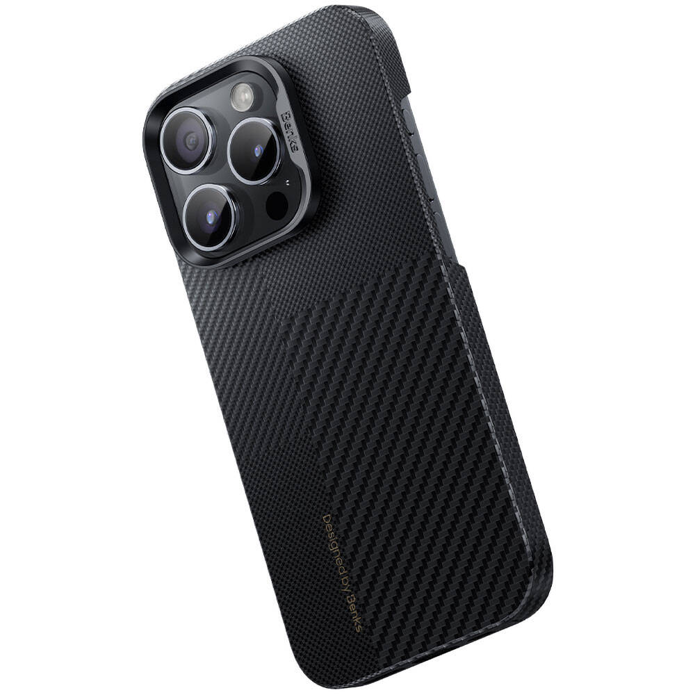 iPhone 14 Pro Kılıf Magsafe Şarj Özellikli Karbon Fiber Benks Montage ArmorAir Kevlar Kapak