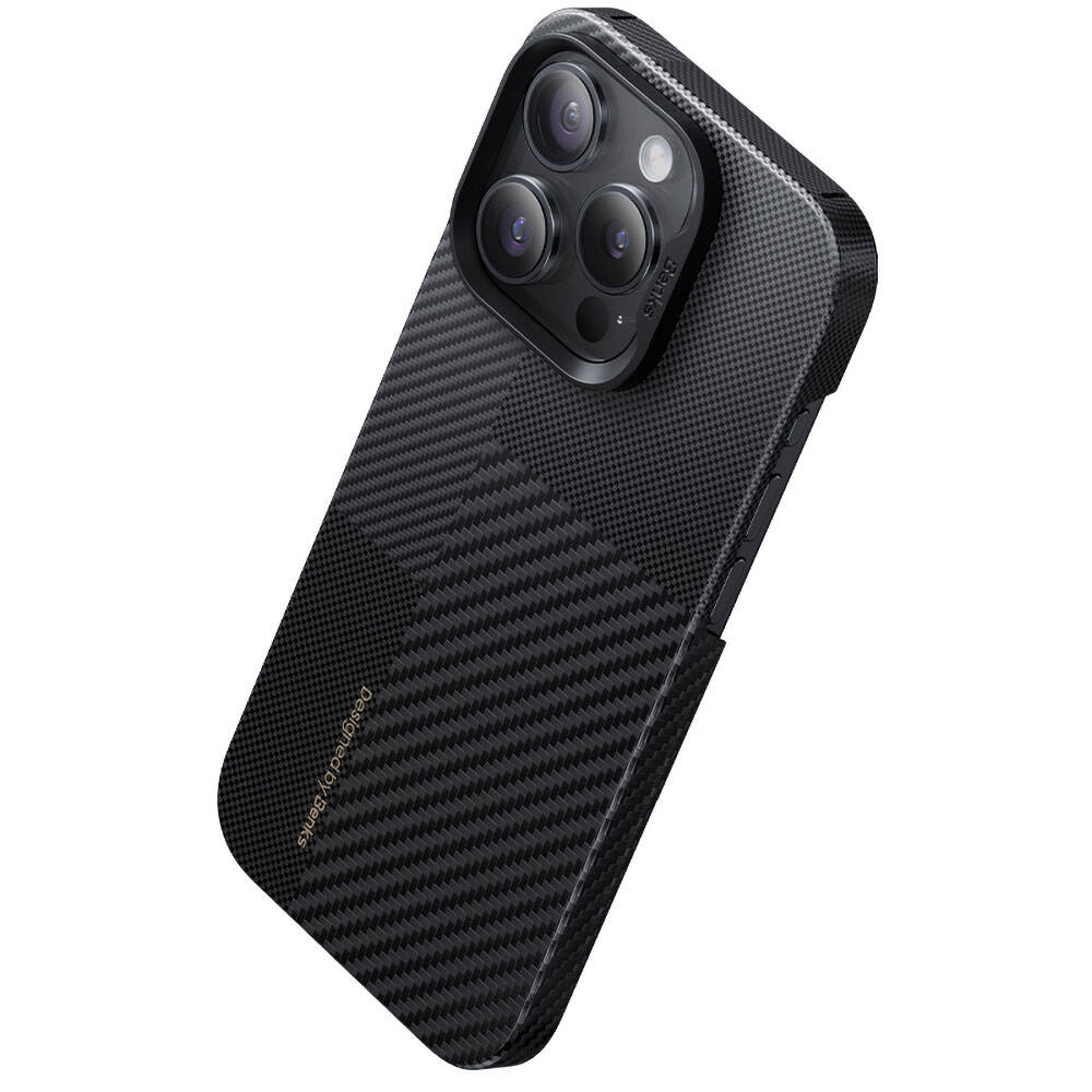 iPhone 14 Pro Kılıf Magsafe Şarj Özellikli Karbon Fiber Benks Montage ArmorAir Kevlar Kapak