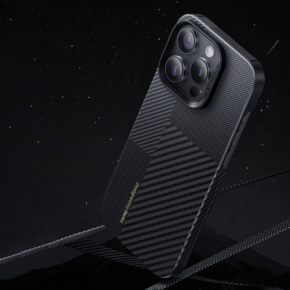 iPhone 14 Pro Kılıf Magsafe Şarj Özellikli Karbon Fiber Benks Montage ArmorAir Kevlar Kapak