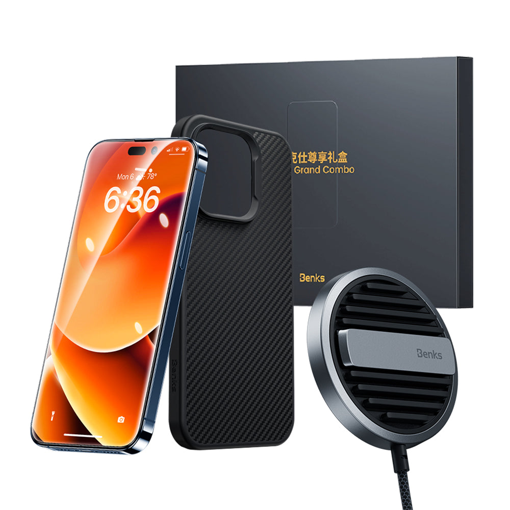 iPhone 14 Pro Max uyumlu Benks Grand Combo MFM01 3in1 Aksesuar