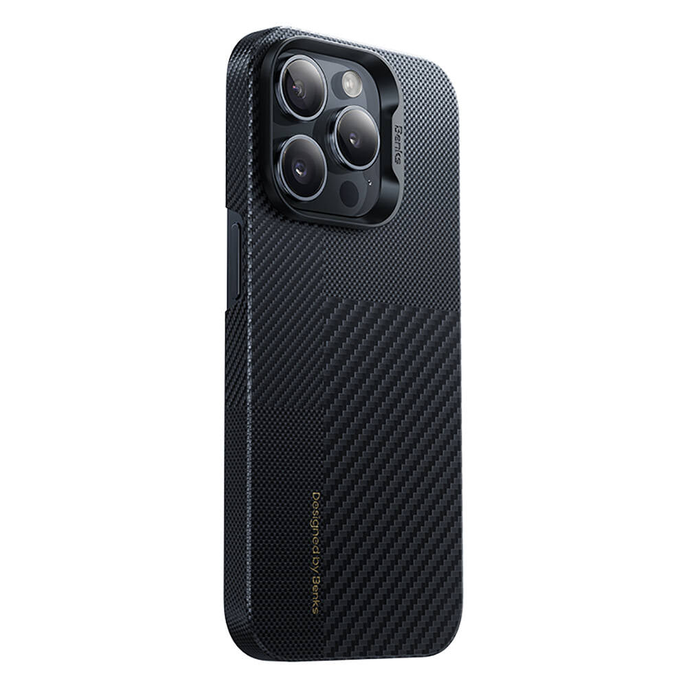 iPhone 14 Pro Max Kılıf Magsafe Şarj Özellikli Karbon Fiber Benks Montage ArmorAir Kevlar Kapak
