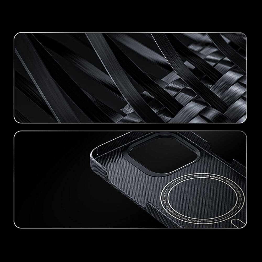 iPhone 14 Pro Max Kılıf Magsafe Şarj Özellikli Karbon Fiber Benks Montage ArmorAir Kevlar Kapak