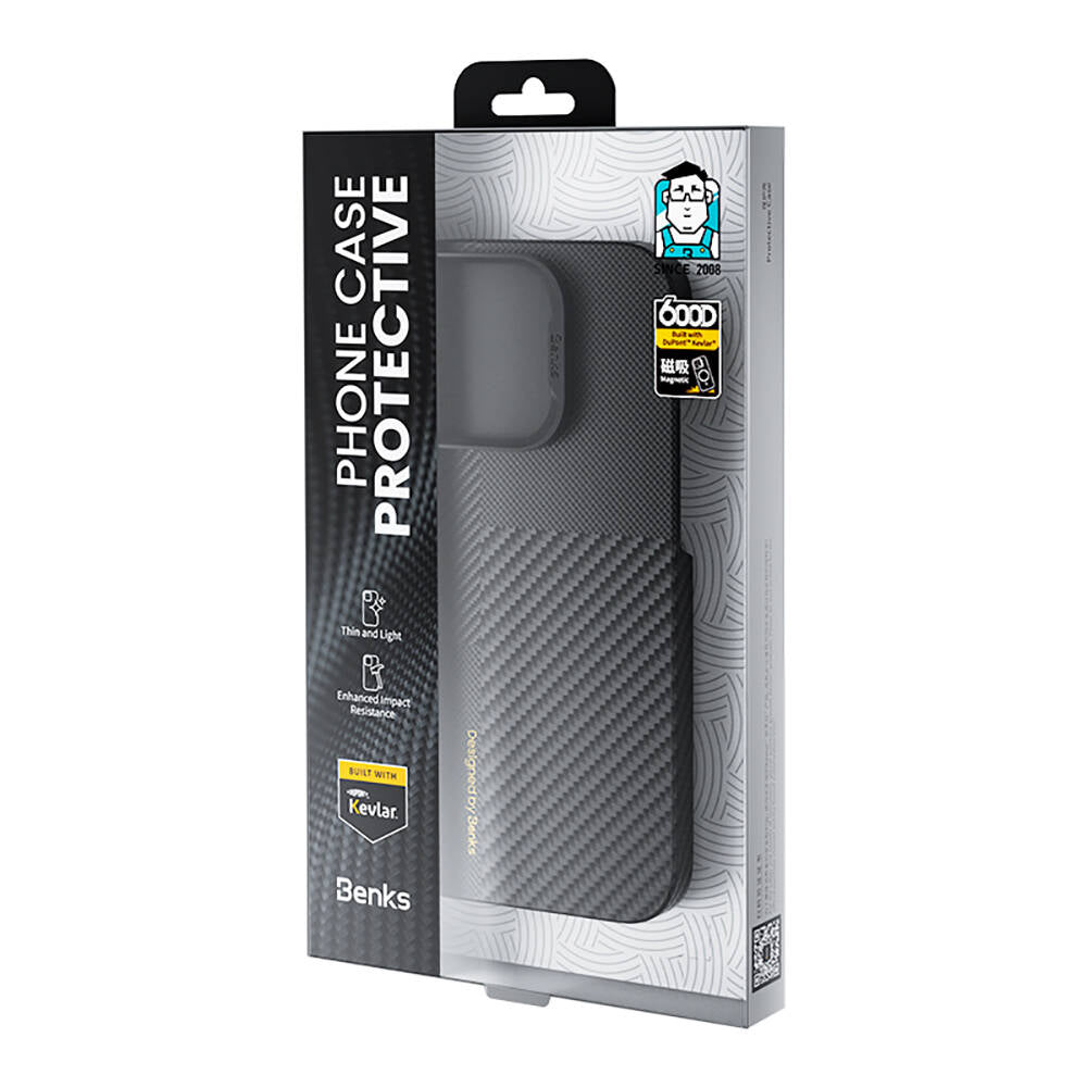 iPhone 15 Magsafe Şarj Özellikli Karbon Fiber Benks Montage ArmorAir Kevlar Kapak