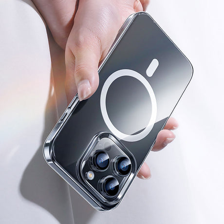iPhone 15 Plus Kılıf Magsafe Şarj Özellikli Benks Crystal Serisi Şeffaf Kapak