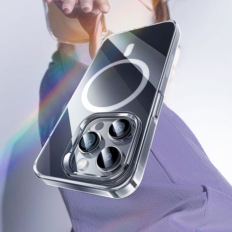 iPhone 15 Plus Kılıf Magsafe Şarj Özellikli Benks Crystal Serisi Şeffaf Kapak