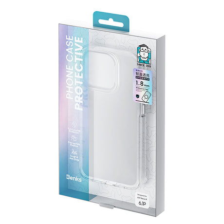 iPhone 15 Pro Kılıf Magsafe Şarj Özellikli Benks Crystal Serisi Şeffaf Kapak