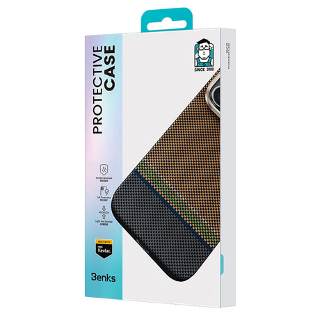 iPhone 15 Pro Kılıf Magsafe Şarj Özellikli Karbon Fiber Tasarımlı Benks Prestige ArmorAir Kevlar Kapak